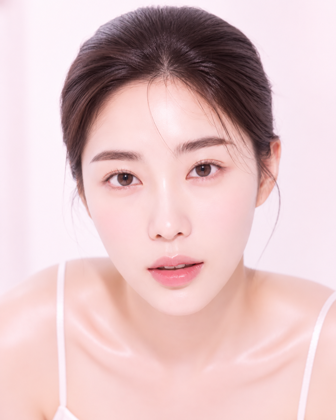 뷰티 모델 · 정면 클로즈업